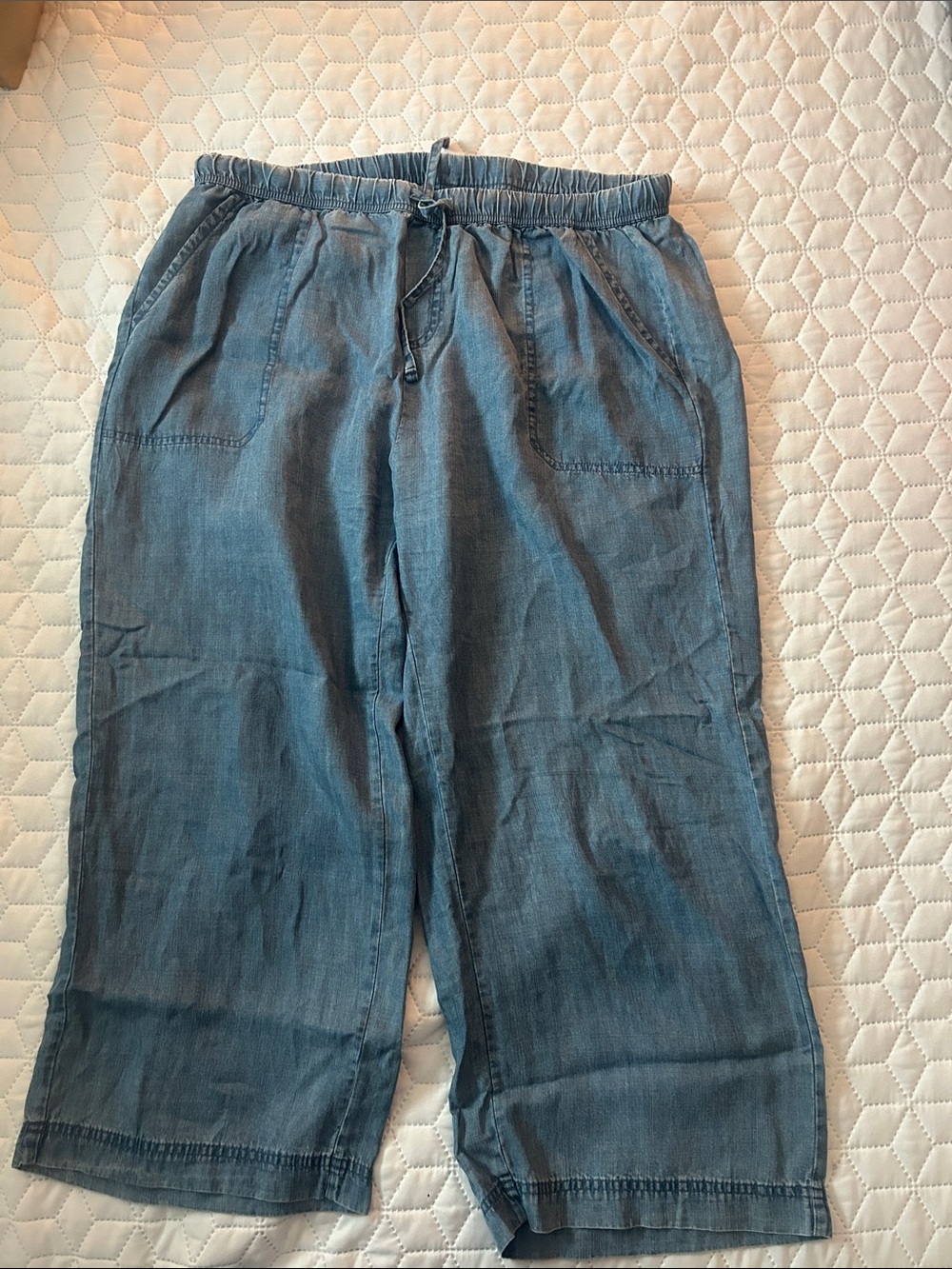 Splendid XL Relaxed Drawstring Denim Trousers - Medium Blue